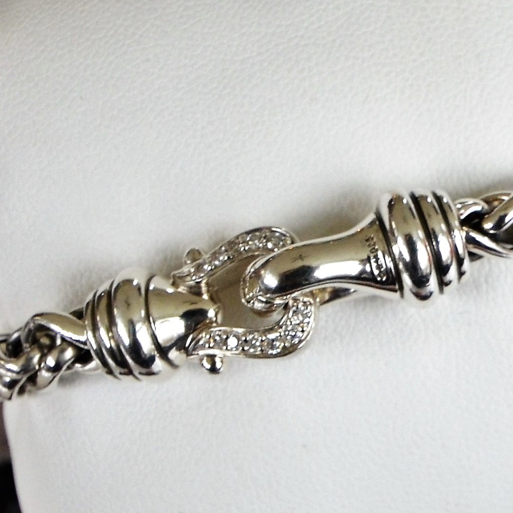 SOLD David Yurman Sterling and Diamonds .32pts - Picture 3 of 8
